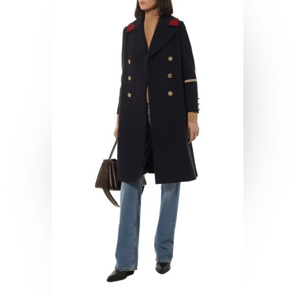 Gucci Navy Double Breasted Coat - Picture 1 of 12